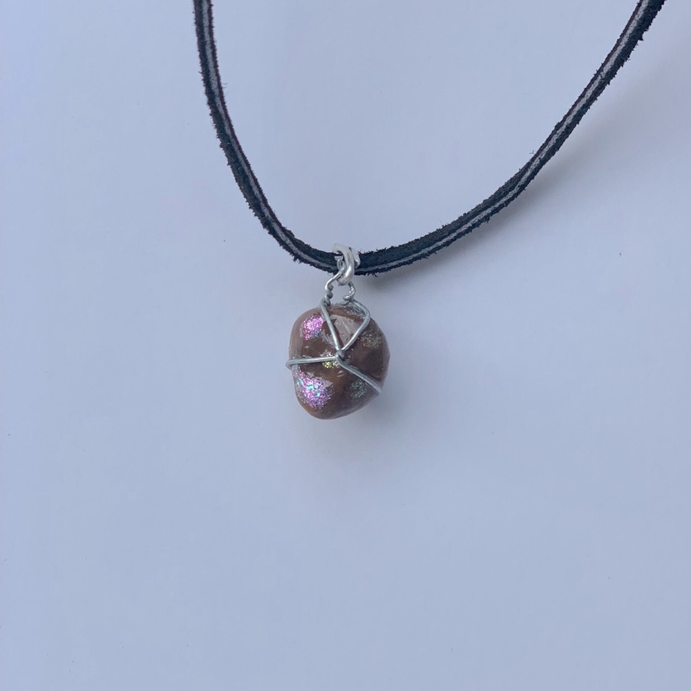 Painted rock necklace